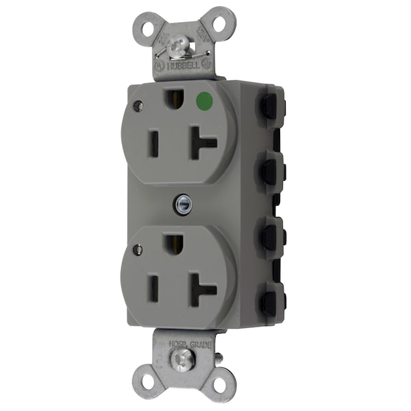 Straight Blade Receptacle, 5-20R, 20 A, 125V AC, 2 Pole, 3 Wire, Grounded